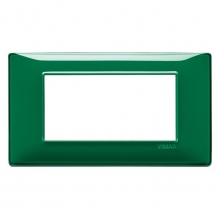 PLACCA 4 MODULI SERIE PLANA COLORE REFLEX SMERALDO - VIMAR 14654.47 product photo