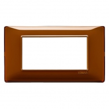 PLACCA 4 MODULI SERIE PLANA COLORE REFLEX TABACCO - VIMAR 14654.49 product photo