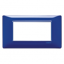 PLACCA 4 MODULI SERIE PLANA COLORE REFLEX ZAFFIRO - VIMAR 14654.50 product photo