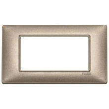 PLACCA 4 MODULI SERIE PLANA COLORE METALLO BRONZO METALLIZZATO - VIMAR 14654.70 product photo