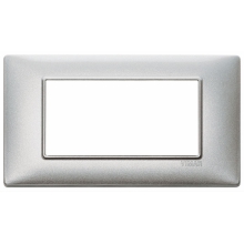 PLACCA 4 MODULI SERIE PLANA COLORE ARGENTO METALLIZZATO - VIMAR 14654.71 product photo