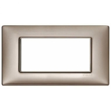 PLACCA 4 MODULI SERIE PLANA COLORE NICHEL PERLATO - VIMAR 14654.74 product photo