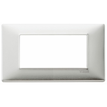 PLACCA 4 MODULI SERIE PLANA COLORE ALLUMINIO SPAZZOLATO - VIMAR 14654.81 product photo