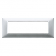 PLACCA 7 MODULI SERIE PLANA COLORE ARGENTO OPACO - VIMAR 14657.20 product photo