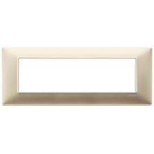 PLACCA 7 MODULI SERIE PLANA COLORE CHAMPAGNE OPACO - VIMAR 14657.22 product photo