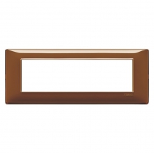 PLACCA 7 MODULI SERIE PLANA COLORE REFLEX TABACCO - VIMAR 14657.49 product photo