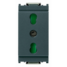 PRESA BIPASSO 2P+T 16A P17/11 SERIE IDEA GRIGIO - VIMAR 16203 product photo