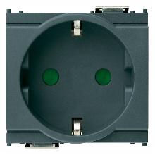 IDEA-PRESA SICURY 2P+T 16A TEDESCO GRIGIO - VIMAR 16208 - VIMAR 16208 product photo