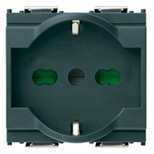 PRESA SHUKO UNIVERSALE 2P+T 16A SERIE IDEA GRIGIO - VIMAR 16211 product photo