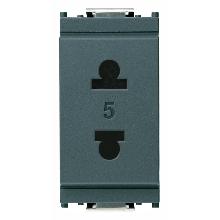 IDEA-PRESA 2P 15A USA+EU SPIN.4,8MM GRIGIO - VIMAR 16233 product photo