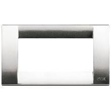 IDEA-PLACCA 4P.METALLO NICHEL SPAZZOLATO - VIMAR 16734.34 - VIMAR 16734.34 product photo