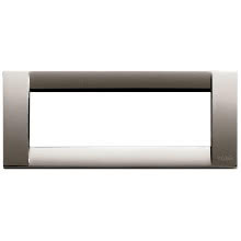 IDEA-PLACCA 6P.METAL CROMO NERO - VIMAR 16736.31 - VIMAR 16736.31 product photo