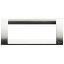 IDEA-PLACCA 6P.METAL NICHEL SPAZZOLATO - VIMAR 16736.34 - VIMAR 16736.34 product photo