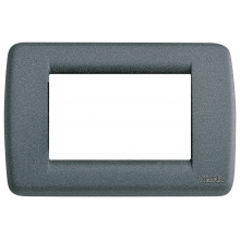 PLACCA RONDÒ 3 MODULI METALLO PRESSOFUSO ARDESIA - VIMAR 16753.46 product photo