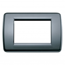 PLACCA 3 MODULI TECNOPOLIMERO GRIGIO SERIE IDEA - VIMAR 16763.15 product photo