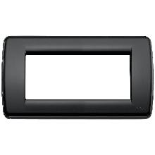 PLACCA RONDO 4 MODULI TECNOPOLIMERO NERO - VIMAR 16764.16 product photo