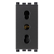 PRESA VIMAR ARKÃ 2 PULSANTI + T 16A P17/11 GRIGIO - VIMAR 19203 product photo