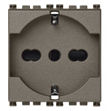 PRESA ARKE' 2 PULSANTI + T 16A UNIVERSALE METAL - VIMAR 19210.M product photo