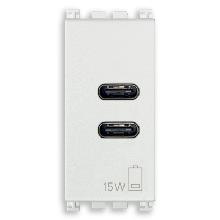 ALIMENTATORE USB C+C 5V 3A 1M BIANCO - VIMAR 19292.CC.B - VIMAR 19292.CC.B product photo