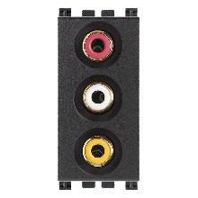 Presa Rca Vimar Arkè Con 3 Connettori - Griglia -GRIGIO 19335 - VIMAR 19335 - VIMAR 19335 product photo