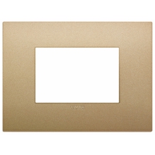 PLACCA ARKE' CLASSIC 3 MODULI TECNOPOLIMERO ORO MATT - VIMAR 19653.78 product photo