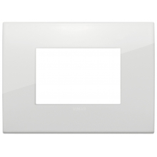 PLACCA CLASSIC ARKE' 3 MODULO METALLO POLAR TOTAL LOOK DIAFRAMMA BIANCO - VIMAR 19653.B06 product photo