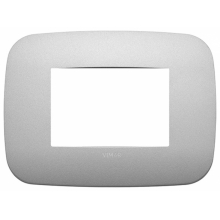 PLACCA ROUND ARKE' 3 MODULI METALLO ARGENTO MATT - VIMAR 19683.23 product photo