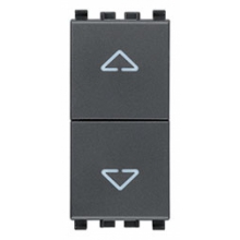PULSANTI DUE INTERBLOCCATI 1P NO + 1P NO 10 A 250 V~, CON FRECCE DIREZIONALI, GRIGIO - VIMAR 20062 product photo