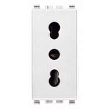 BPRESA SICURY 2P+T 16 A 250 V~ STANDARD ITALIANO TIPO P17/11 BIANCO - VIMAR 20203.B product photo