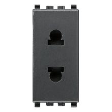 EIKON PRESA SICURY 2P 16A USA+EU Ø4,8MM GRIGIO - VIMAR 20234 - VIMAR 20234 - VIMAR 20234 product photo