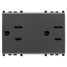 20243 - 2 PRESE SICURY 2P+T 15A USA+SASO GRIGIO - VIMAR 20243 product photo
