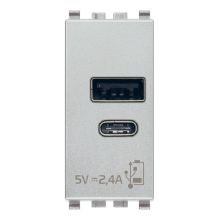 ALIMENTATORE USB A+C 5V 2,4A 1M NEXT - VIMAR 20292.AC.N - VIMAR 20292.AC.N product photo