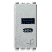 ALIMENTATORE USB A+C 5V 2,4A 1M NEXT - VIMAR 20292.AC.N - VIMAR 20292.AC.N product photo
