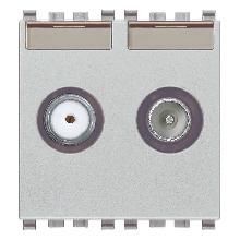 EIKON-PRESA TV-RD-SAT DIRETTA 2 USCITE NEXT - VIMAR 20302.01.N - VIMAR 20302.01.N product photo