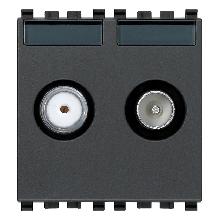 EIKON-PRESA TV-RD-SAT DIRETTA 2 USCITE GRIGIO - VIMAR 20302.01 - VIMAR 20302.01 product photo