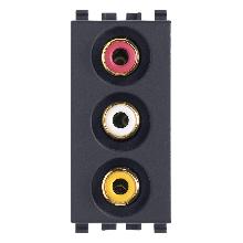 EIKON-PRESA CON 3 CONNETTORI RCA GRIGIO - VIMAR 20335 - VIMAR 20335 product photo