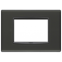 PLACCA CLASSIC 3 MODULI TECNOPOLIMERO REFLEX ANTRACITE - VIMAR 20653.42 product photo