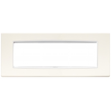 PLACCA CLASSIC EIKON 7 MODULI METALLO VERNICIATO BRIGHT E CORNICE BIANCA BIANCO ARTICO - VIMAR 20657.B01 product photo