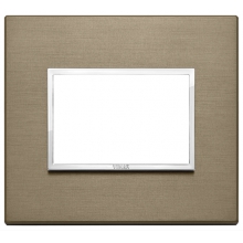 PLACCA EIKON EVO 3 MODULI ALLUMINIO ANODIZZATO PRIMARI BRONZO SCURO - VIMAR 21653.05 product photo