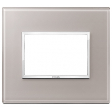 PLACCA EIKON EVO 3 MODULI CRISTALLO GRIGIO PERLA - VIMAR 21653.73 product photo