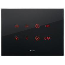 EIKON TACTIL-PLACCA 4M CRISTALLO NERO DIAMANTE - VIMAR 21664.76 - VIMAR 21664.76 - VIMAR 21664.76 product photo