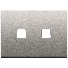 PLACCA 3MX2 FLAT NICHEL SPAZZOLATO - VIMAR 22683.2.11 - VIMAR 22683.2.11 product photo