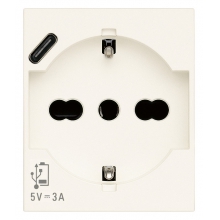 PRESA 2P+T 16A UNIVERSALE + USB C BIANCO - VIMAR 30210.USBB product photo