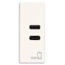 ALIMENTATORE USB C+C 5V 3A BIANCO - VIMAR 30292.CCB - VIMAR 30292.CCB product photo