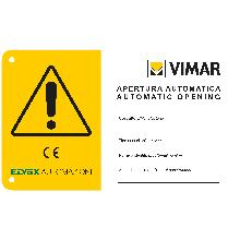 CARTELLO SEGNALETICO DI AVVERTENZA - VIMAR ZX20 - VIMAR ZX20 - VIMAR ZX20 product photo
