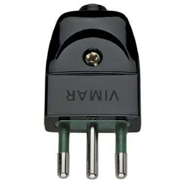 SPINA MOBILE ELETTRICA 2P+T 10A S11 ASSIALE NERO - VIMAR 00201 product photo Photo 01 3XL