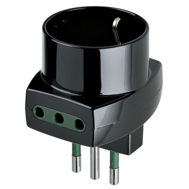 ADATTATORE TRIPLO CON SHUKO SPINA PICCOLA NERO - VIMAR 00322 product photo Photo 01 3XL