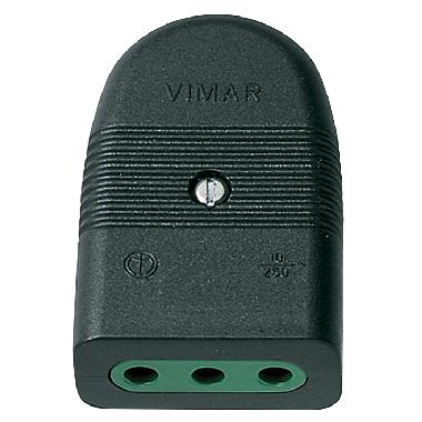 1023 - Vimar Spine e prese Presa 2P+T 10A P11 assiale nero - VIMAR 01023 product photo Photo 01 3XL