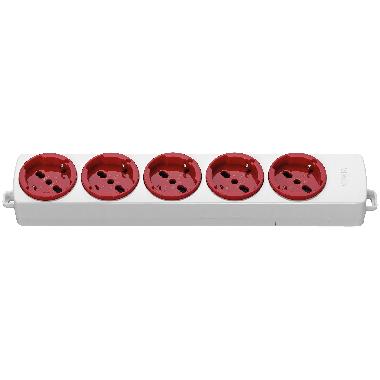 PRESA MULTIPLA 5 UNIVERSALE ROSSO - VIMAR 01293.NC.R - VIMAR 01293.NC.R product photo Photo 01 3XL
