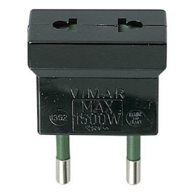 ADATTATORE  PRESA EURO AMERICANA SPINA ITALIANA S10 NERO - VIMAR 01352 product photo Photo 01 3XL